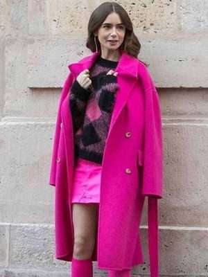 Emily In Paris Emily Cooper Pink Coat