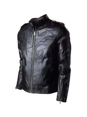 Batman Logo Begins Black Leather Jacket