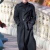 Halston Ewan McGregor Black Wool Coat