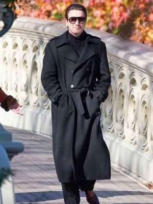 Halston Ewan McGregor Black Wool Coat