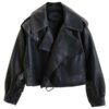Women’s Oversized Black Leather jacket