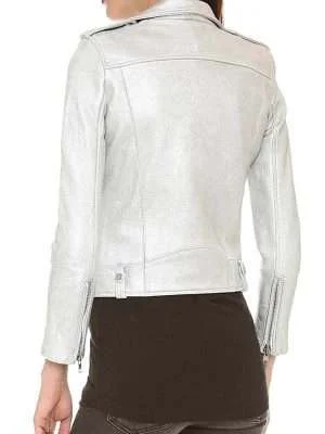Alternative view of Arrow S05 Willa Holland White Biker Jacket