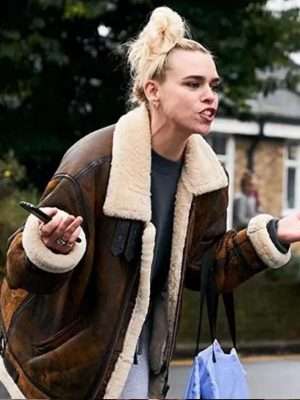 I Hate Suzie Billie Piper Shearling Brown Jacket