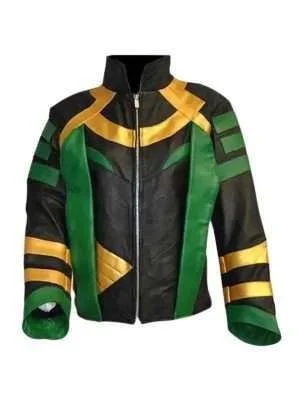 Thor Loki Green Leather Jacket