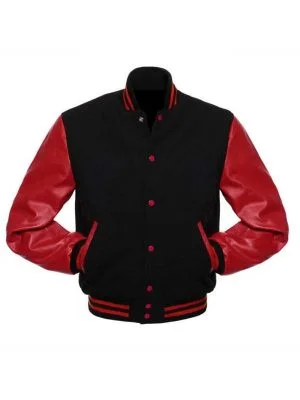 Black and Red Letterman Jacket