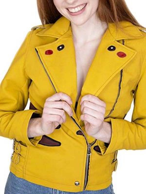 Pikachu Pokemon Yellow Leather Jacket