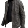 Men's Transformers Decepticon Shield Black Armor Leather Jacket