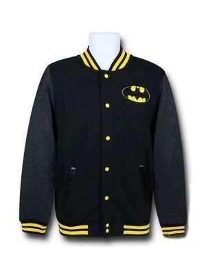 Batman Black Classic Logo Varsity Jacket