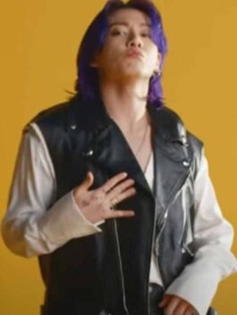 BTS Butter 2021 Jungkook Leather Vest Jacket