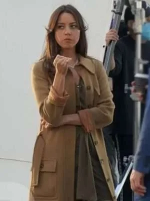 Alternative view of Operation Fortune Aubrey Plaza Coat