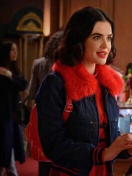 Katy Keene Denim Red Fur Jacket