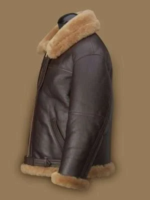 Alternative view of Men RAF Brown Shearling Jacket