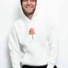 New Fashion White Hoodie With Rose