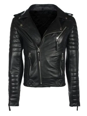 Men's Black Motorcycle Leather Jacket