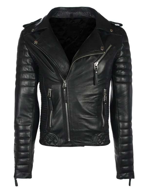 Men's Black Motorcycle Leather Jacket