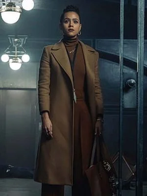 Alternative view of Army Of Thieves Nathalie Emmanuel Brown Coat
