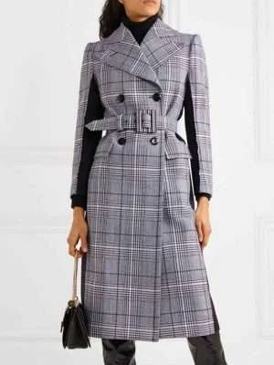 Younger Season 07 Liza Miller Checked Long Coat