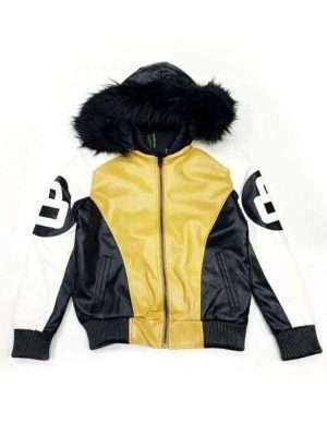 Khaki and White 8 Ball Hooded Jacket