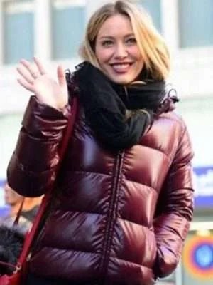 Younger Hilary Duff Puffer Hooded Jacket