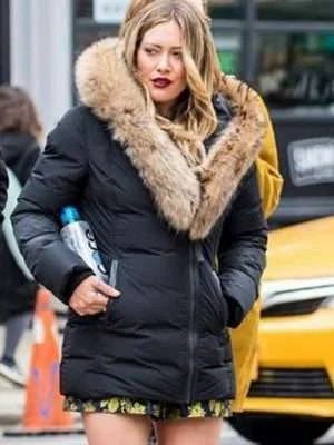 Younger Hilary Duff Fur Jacket