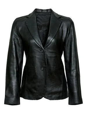 Black Long Sleeve Notched Collar Jacket