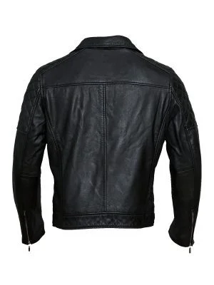 Alternative view of Men's Vintage Retro Cross Zip Black Jacket