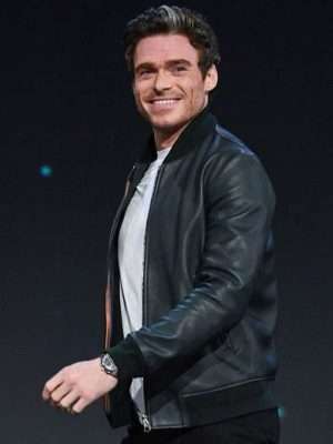 Alternative view of The Eternals Ikaris Black Leather Bomber Jacket