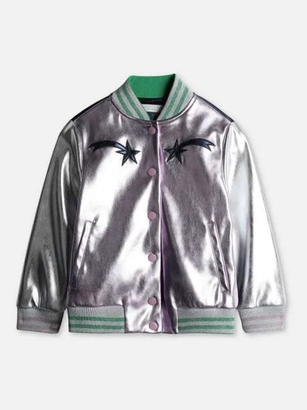 Diane Johnson Black-ish Metallic Bomber Jacket - Image 2