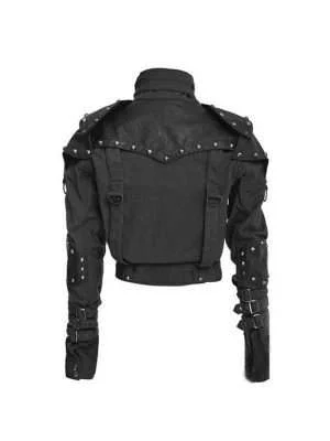 Alternative view of Black Studded Military Cropped Jacket