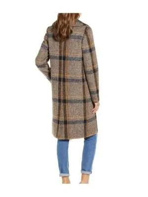 Alternative view of Double Breasted Plaid Tweed Brown Coat