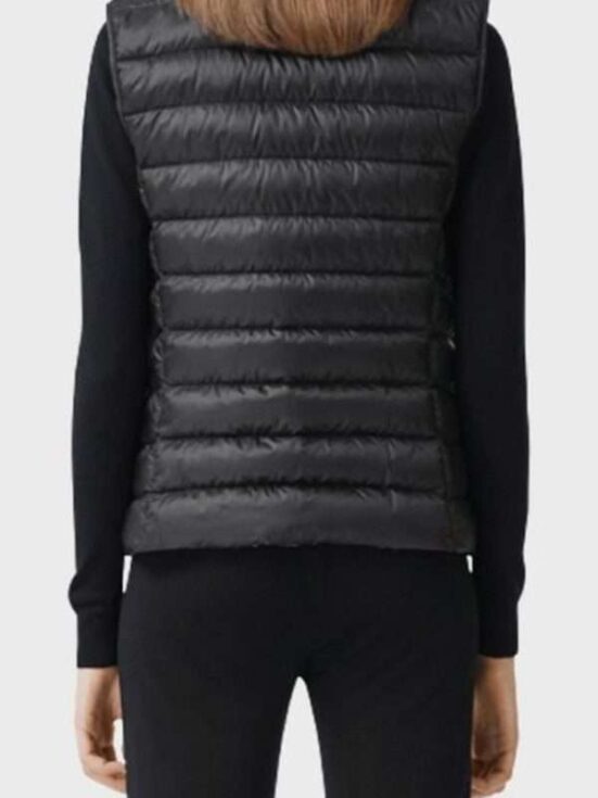Womens Black Puffer Vest - Image 2