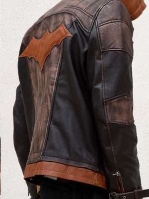 Mens Brown Hood Leather Jacket