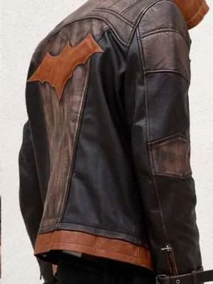 Mens Brown Hood Leather Jacket