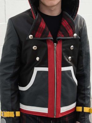 Men's Sora Kingdom Hearts Biker Leather Jacket
