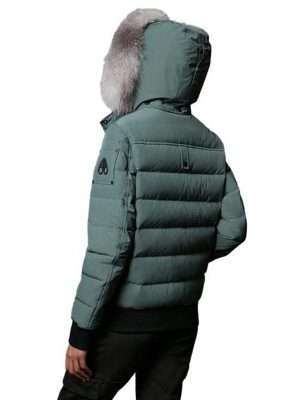 Alternative view of Chicago PD S09 Tracy Spiridakos Teal Puffer Jacket