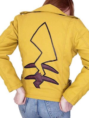 Pikachu Pokemon Yellow Leather Jacket