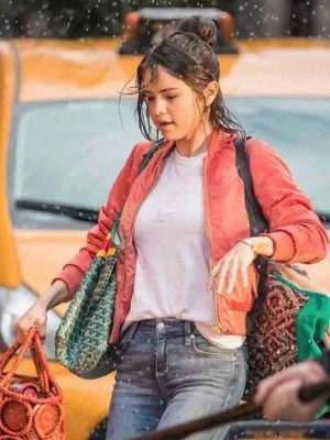 A Rainy Day In New York Selena Gomez Red Jacket