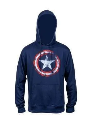 Captain America Distressed Navy Pullover Hoodie