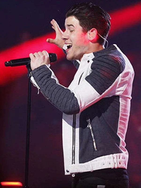 The Voice Nick Jonas Motorcycle Leather Jacket - Image 4