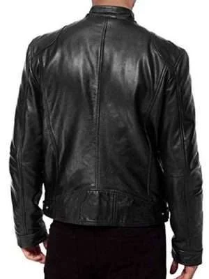 Alternative view of Avengers Endgame Steve Rogers Black Leather Jacket