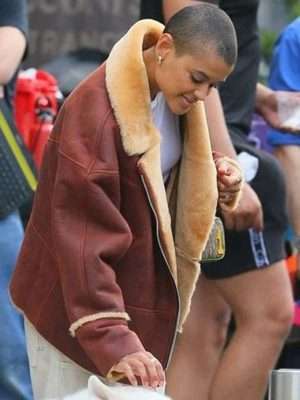 Alternative view of Gossip Girl Jordan Alexander Shearling Brown Jacket