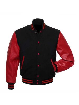 Black and Red Letterman Jacket