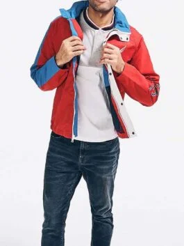 Mens Wear Red Windbreaker Jacket