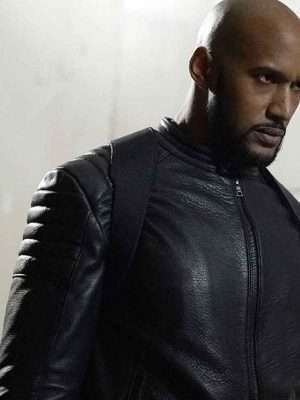 Alternative view of Agents of Shield Henry Simmons Black Leather Jacket