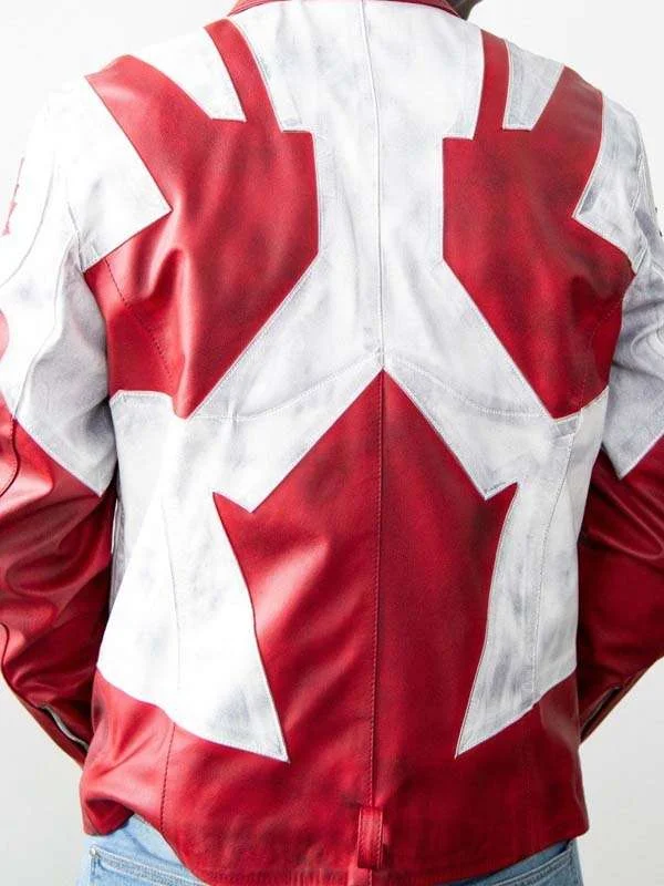 Mens Canuck Canadian Flag Leather Jacket - Image 2