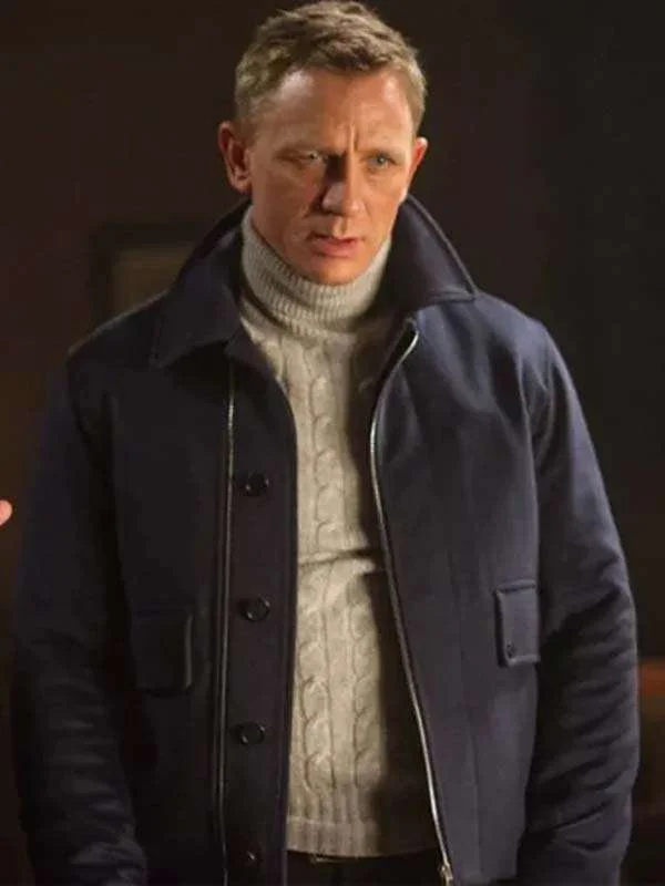 Daniel Craig Spectre James Bond Blue Wool Jacket - Image 3