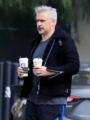 Alternative view of The Batman (2022) Colin Farrell Suede Jacket