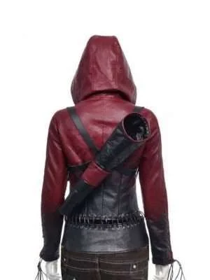 Alternative view of Arrow Season 4 Thea Queen Leather Jacket