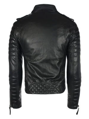 Alternative view of Men's Black Motorcycle Leather Jacket