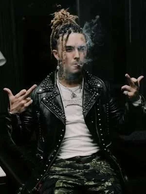 Alternative view of Lil Pump Studded Black Jacket